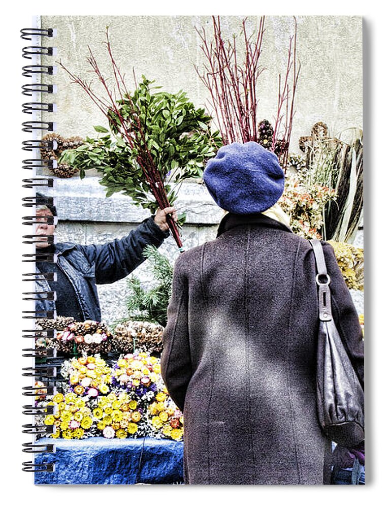 Europe Spiral Notebook featuring the photograph Flower Lady - Zagreb by Crystal Nederman