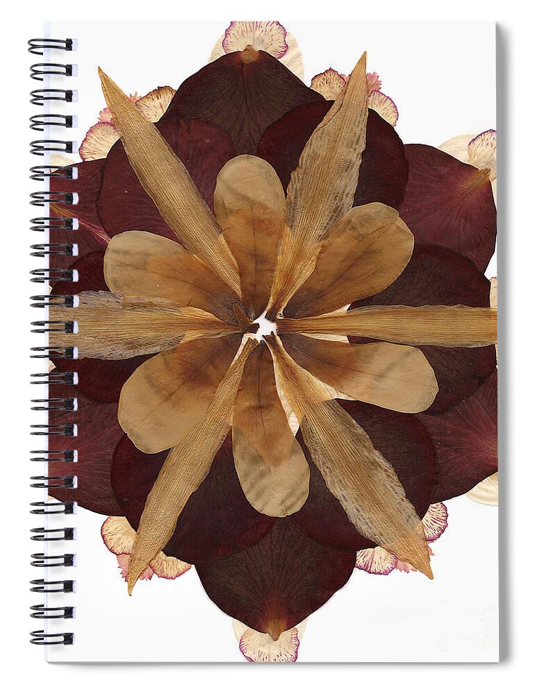 Flower Spiral Notebook featuring the mixed media Flower Mandala 3 by Michelle Bien