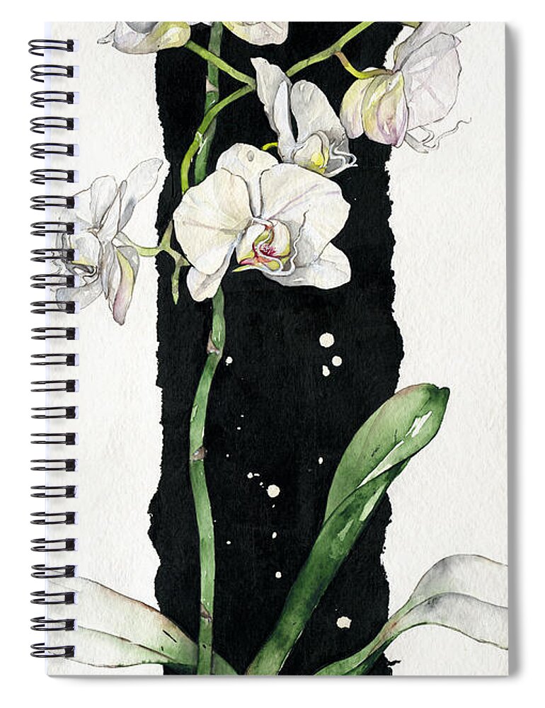 Art Spiral Notebook featuring the painting Flower ORCHID 05 Elena Yakubovich by Elena Daniel Yakubovich