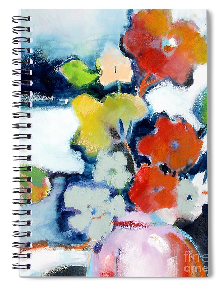 Flowers Spiral Notebook featuring the painting Flower Vase No.1 by Michelle Abrams