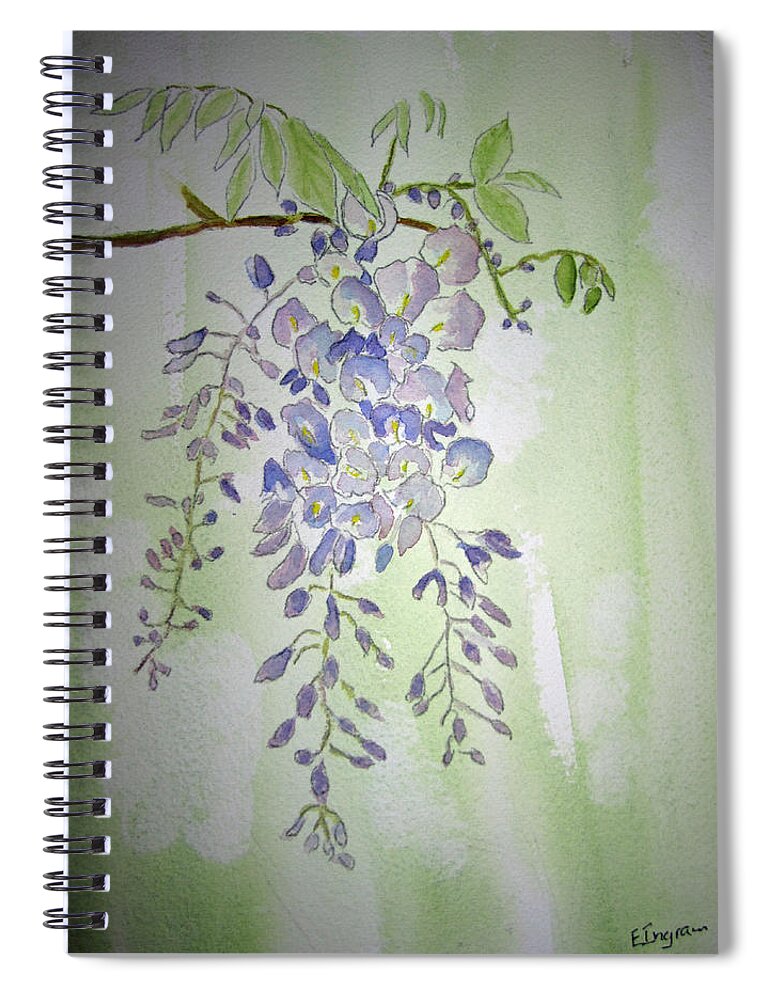 Floral Spiral Notebook featuring the painting Flowering Wisteria by Elvira Ingram