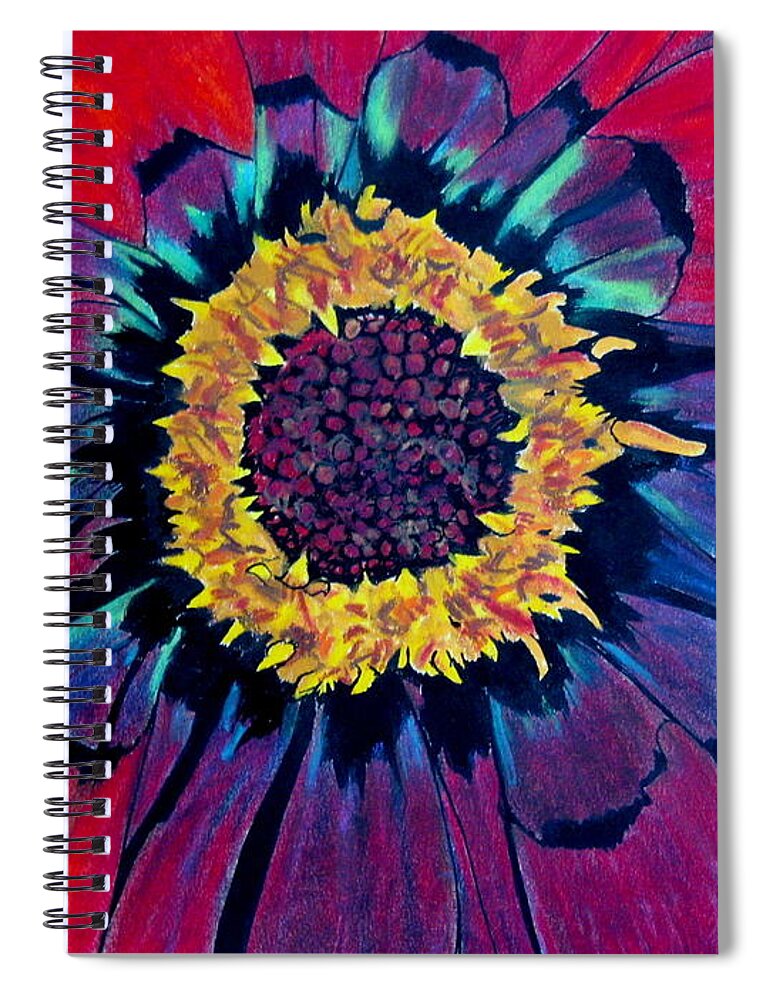 Flower Spiral Notebook featuring the pastel Flowerburst by Rory Siegel