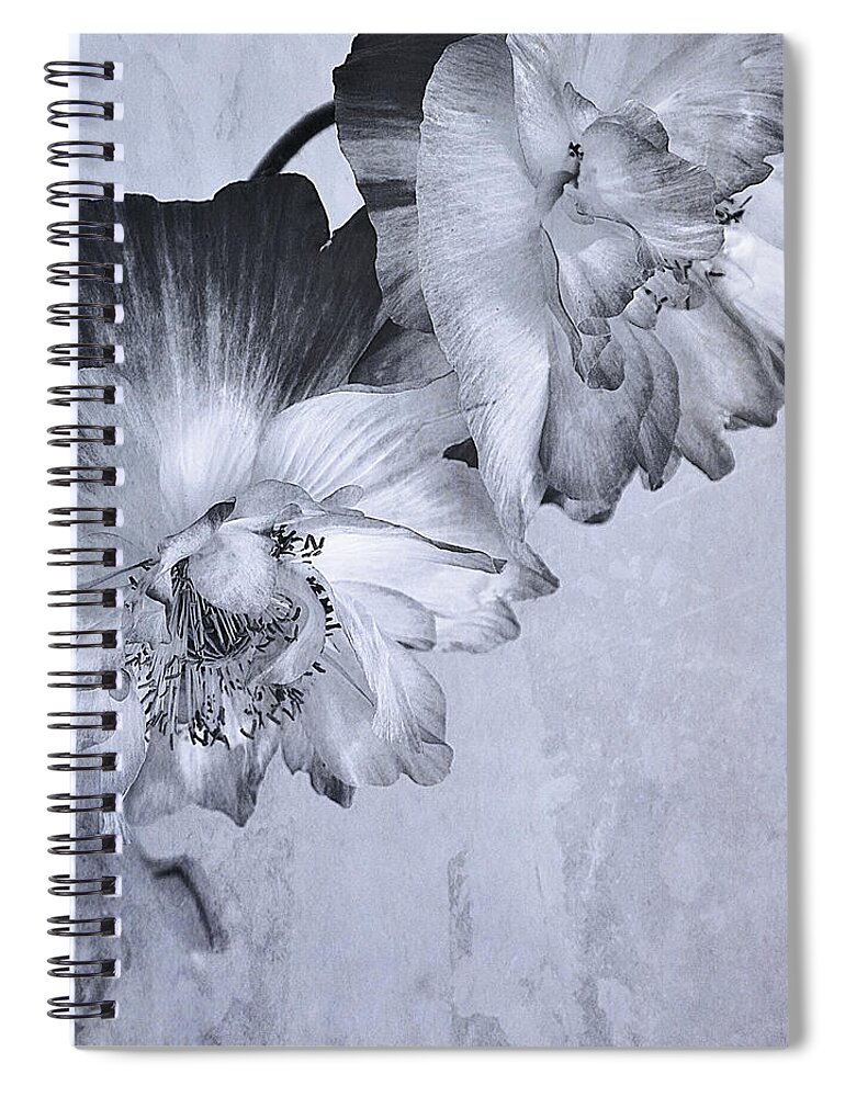 Canadian Artist Spiral Notebook featuring the photograph Flowers And Haiku by Theresa Tahara
