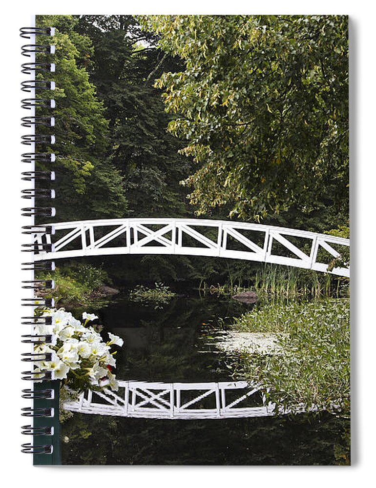 Maine Spiral Notebook featuring the photograph Flowers and Reflections by Karin Pinkham