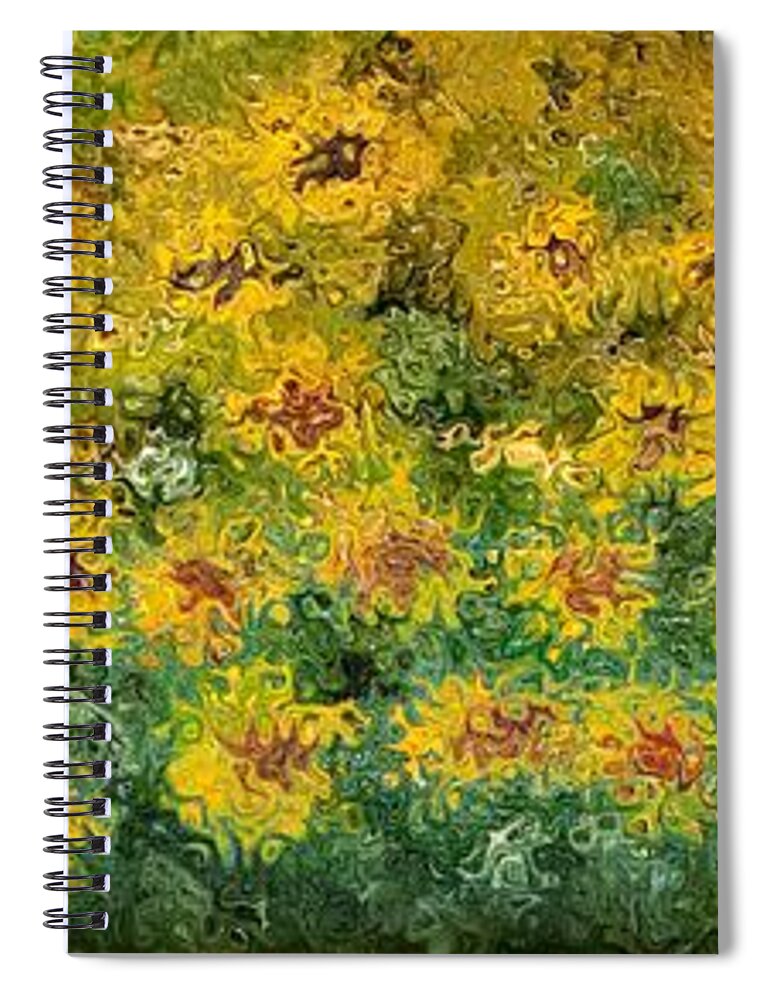 Abstract Spiral Notebook featuring the painting Flowers by Loredana Messina