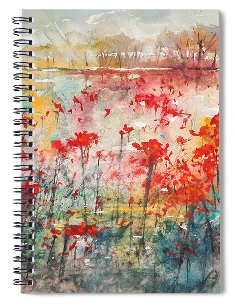Mississippi Delta Spiral Notebook featuring the painting Flowers Never Worry by Bill Jackson