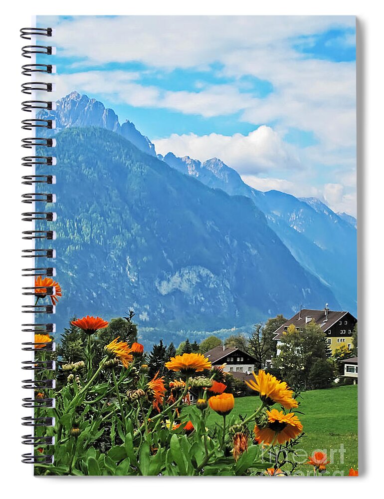 Travel Spiral Notebook featuring the photograph Flowers of the Alps by Elvis Vaughn