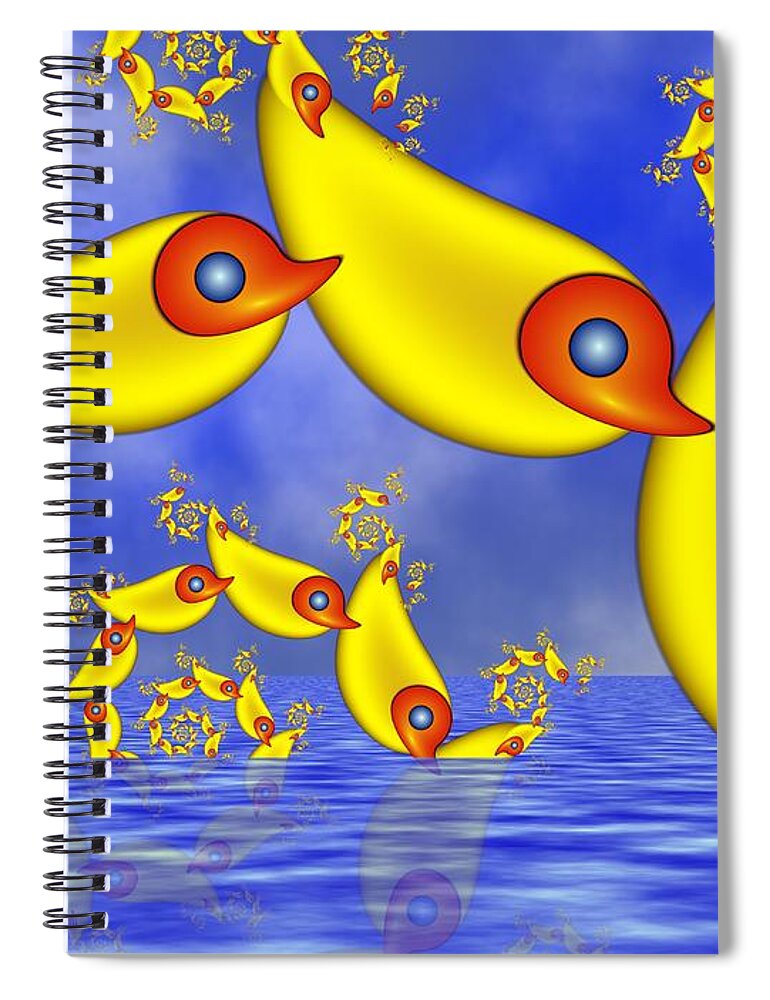 Childsroom Spiral Notebook featuring the digital art Jumping Fantasy Animals by Gabiw Art