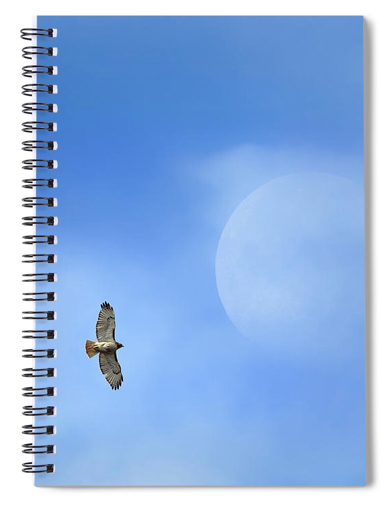 Moon Spiral Notebook featuring the photograph Flying To The Moon by Bill Wakeley