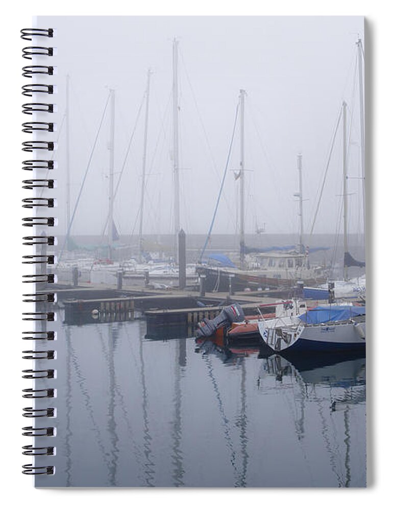 Marina Spiral Notebook featuring the photograph Fog in Marina I by Elena Perelman