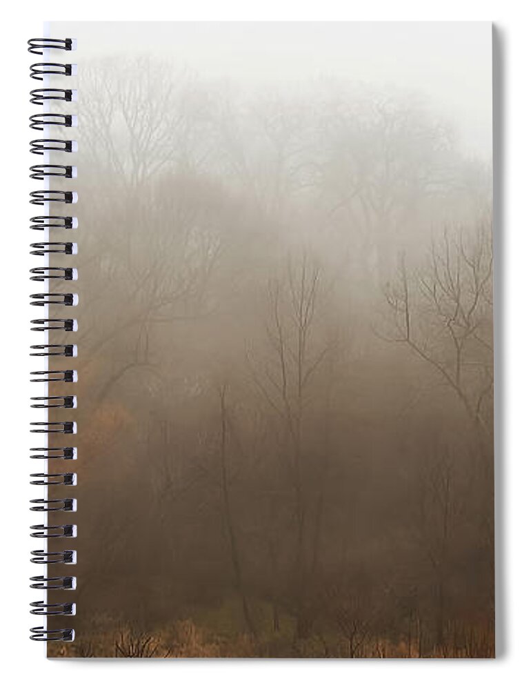 Fog Spiral Notebook featuring the photograph Fog Riverside Park by Scott Norris