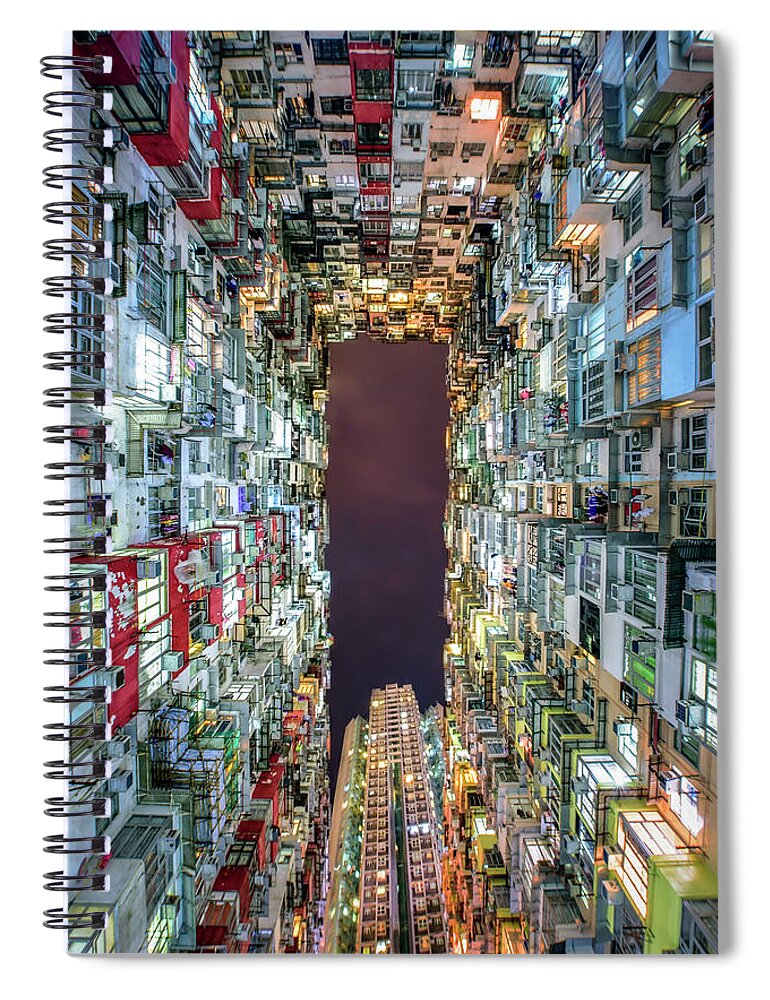 Air Pollution Spiral Notebook featuring the photograph Fok Cheong Building, Hong Kong by Mr.banyat Manakijlap