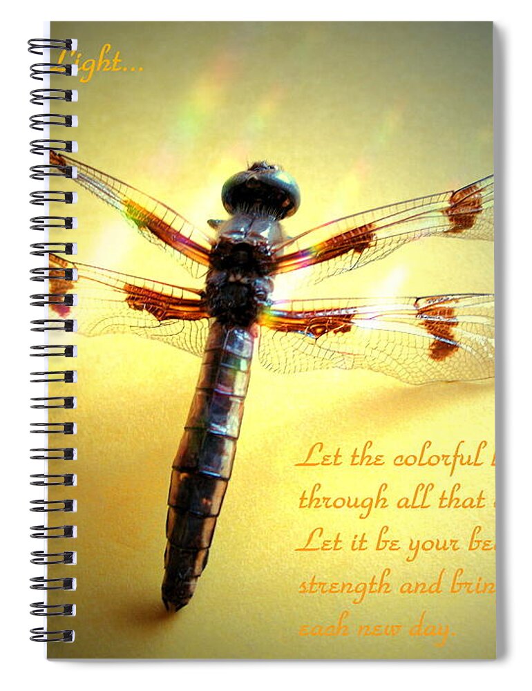 Dragonfly Spiral Notebook featuring the photograph Follow The Light by Joyce Dickens