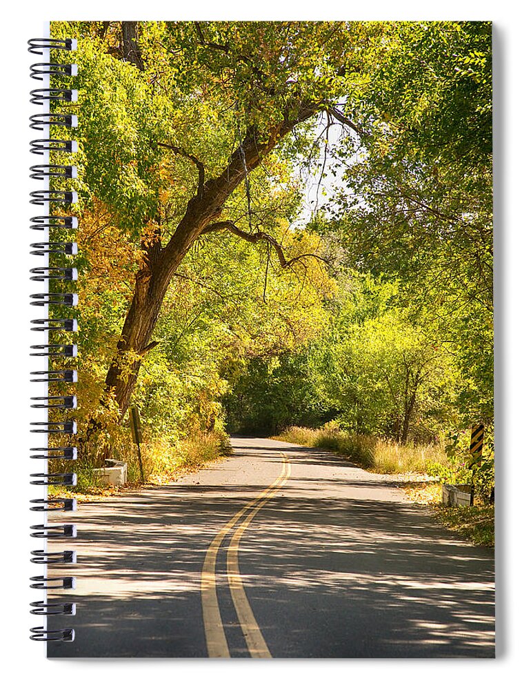 Colorado Spiral Notebook featuring the photograph Follow the Yellow Lines by James BO Insogna