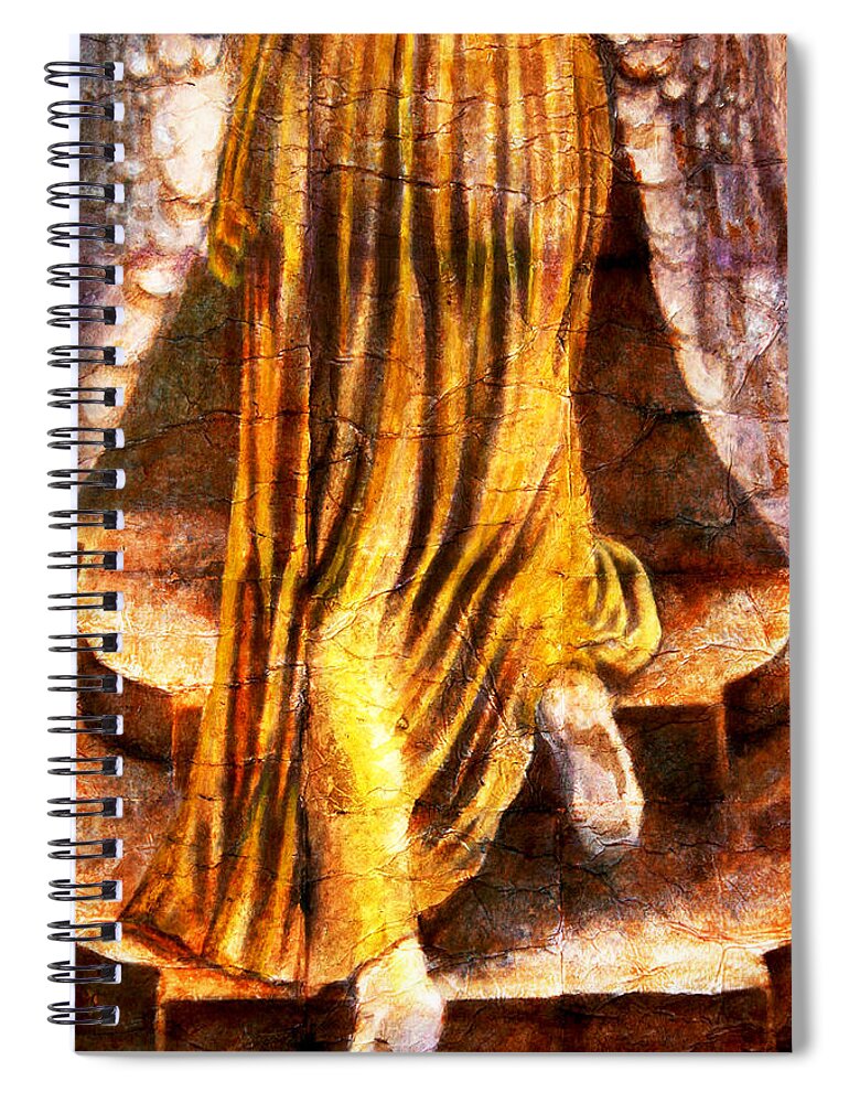 Giorgio Tuscani Spiral Notebook featuring the painting Following A Path Not Taken By Mortals by Giorgio Tuscani