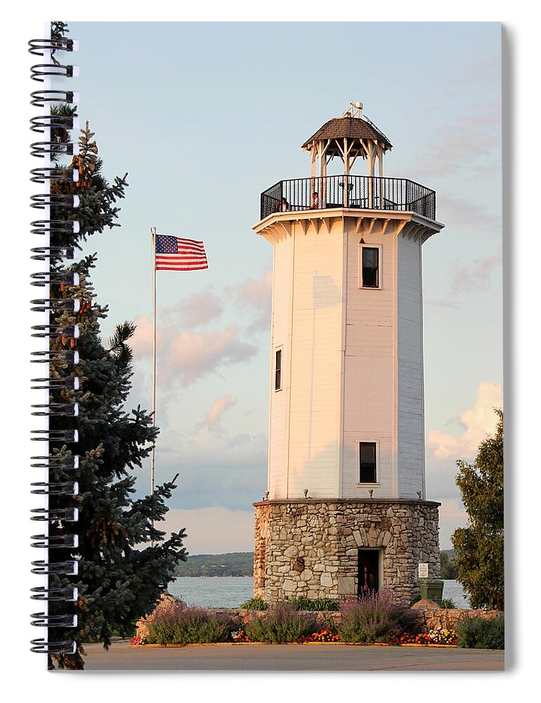 Light Spiral Notebook featuring the photograph Fond du Lac Lighthouse by George Jones