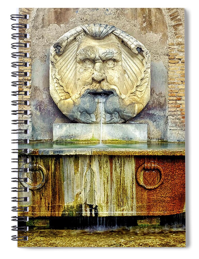 Rome Spiral Notebook featuring the photograph Fontana del mascherone di Santa Sabina by Fabrizio Troiani
