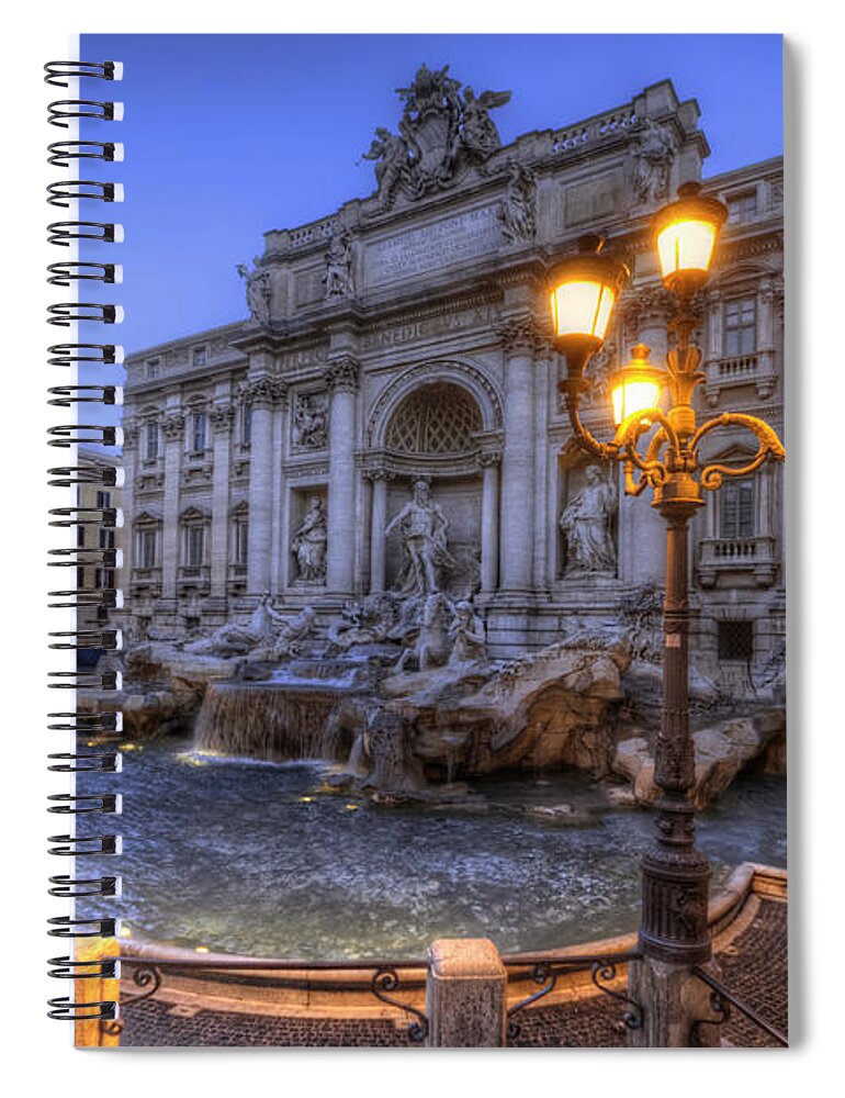 Yhun Suarez Spiral Notebook featuring the photograph Fontana di Trevi 3.0 by Yhun Suarez