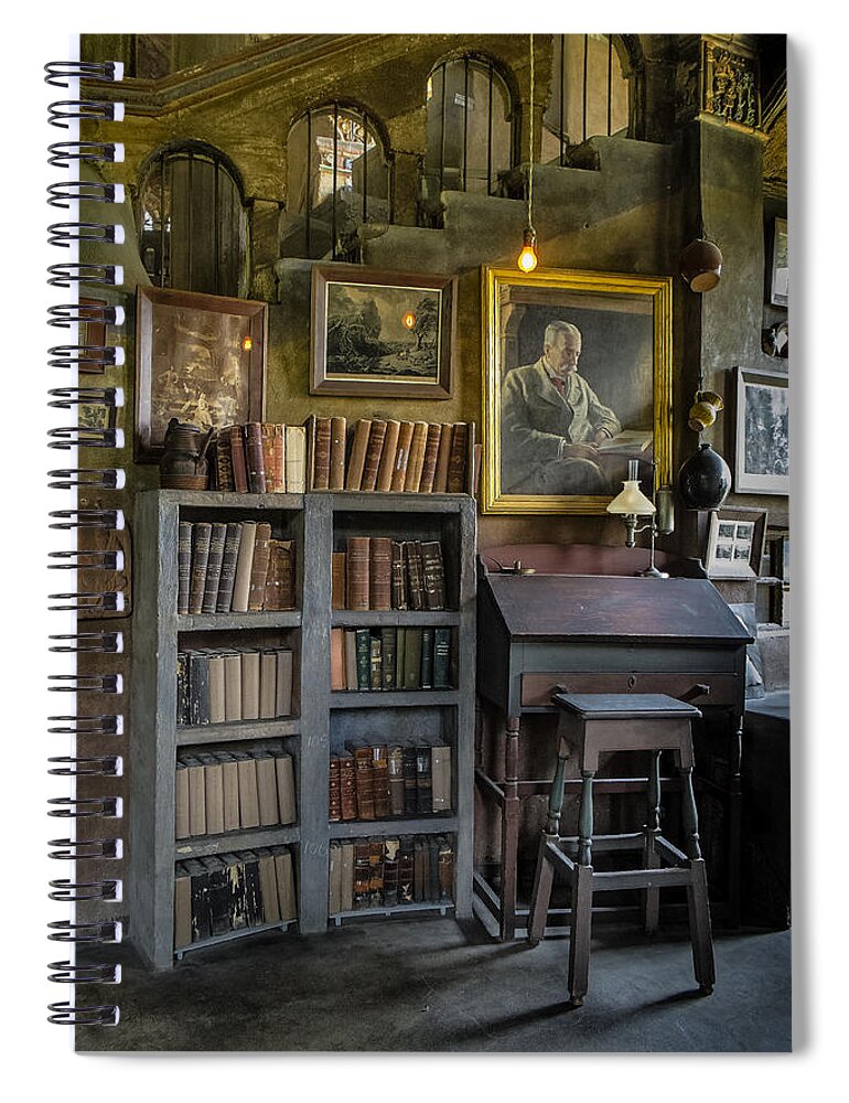 Byzantine Spiral Notebook featuring the photograph Fonthill Castle Saloon by Susan Candelario