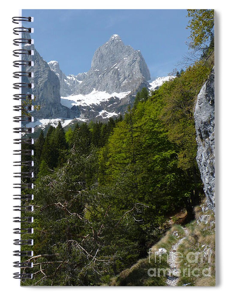 Passo Di Ceda Spiral Notebook featuring the photograph A walk in the Brenta Dolomites by Phil Banks