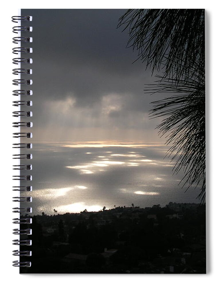 Footprints Spiral Notebook featuring the photograph Footprints on the Ocean by Bev Conover