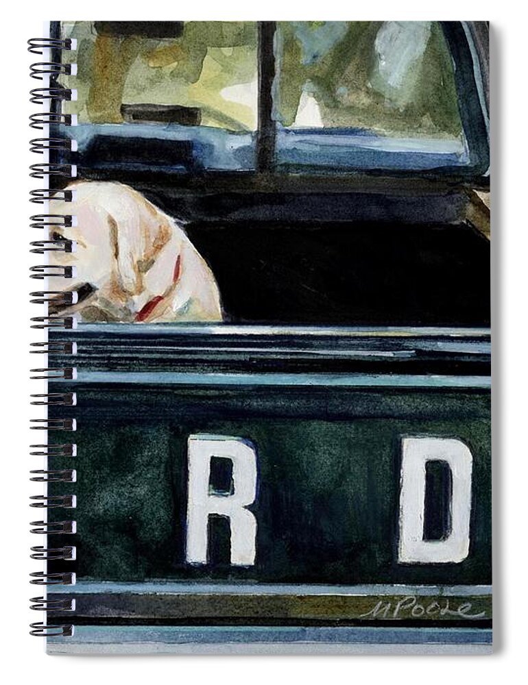 Dogs Spiral Notebook featuring the painting For Our Retriever Dogs by Molly Poole