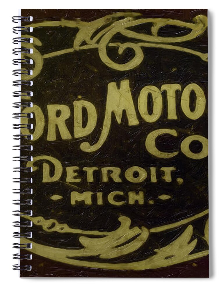 Ford Motor Company Spiral Notebook featuring the painting Ford Motor Company by David Millenheft