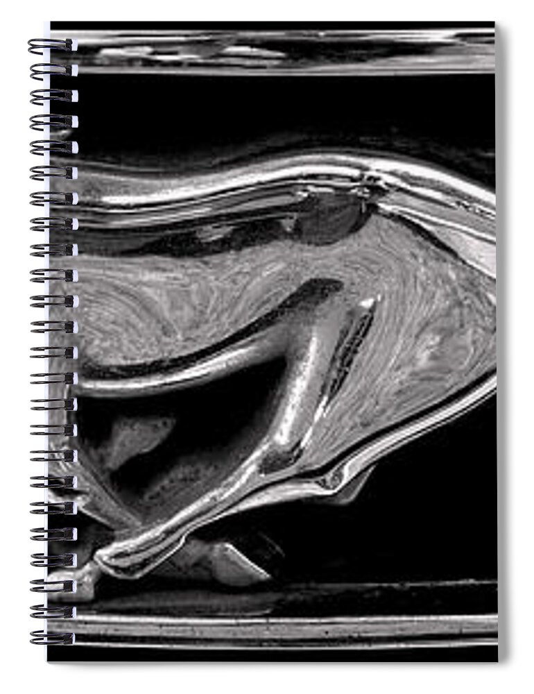 Ford Spiral Notebook featuring the photograph Ford Mustang Classic Car Logo by Amir Paz