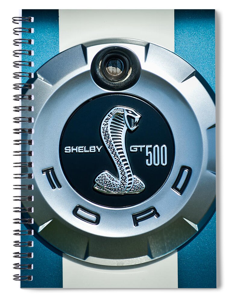 Ford Shelby Gt 500 Cobra Spiral Notebook featuring the photograph Ford Shelby GT 500 Cobra Emblem by Jill Reger