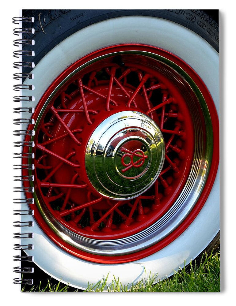 Hotrod Spiral Notebook featuring the photograph Ford V8 Wheel by Dean Ferreira
