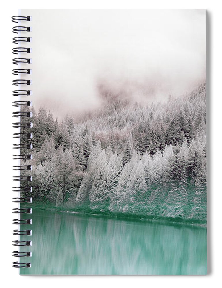 Tranquility Spiral Notebook featuring the photograph Forest And Pristine Lake by Marlene Ford