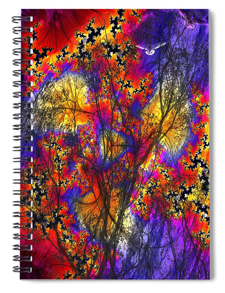 Forest Fire Spiral Notebook featuring the digital art Forest Fire by Lisa Yount