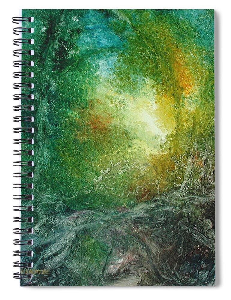 David Ladmore Spiral Notebook featuring the painting Forest Light 27 by David Ladmore