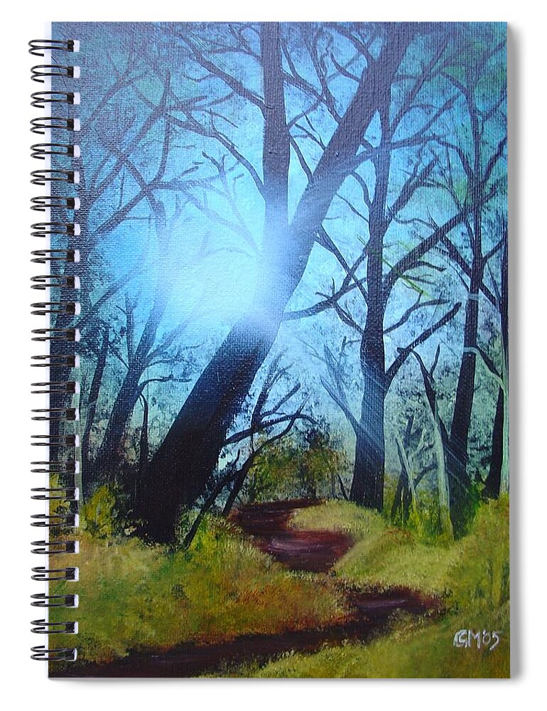 Painting Spiral Notebook featuring the painting Forest Sunlight by Charles and Melisa Morrison