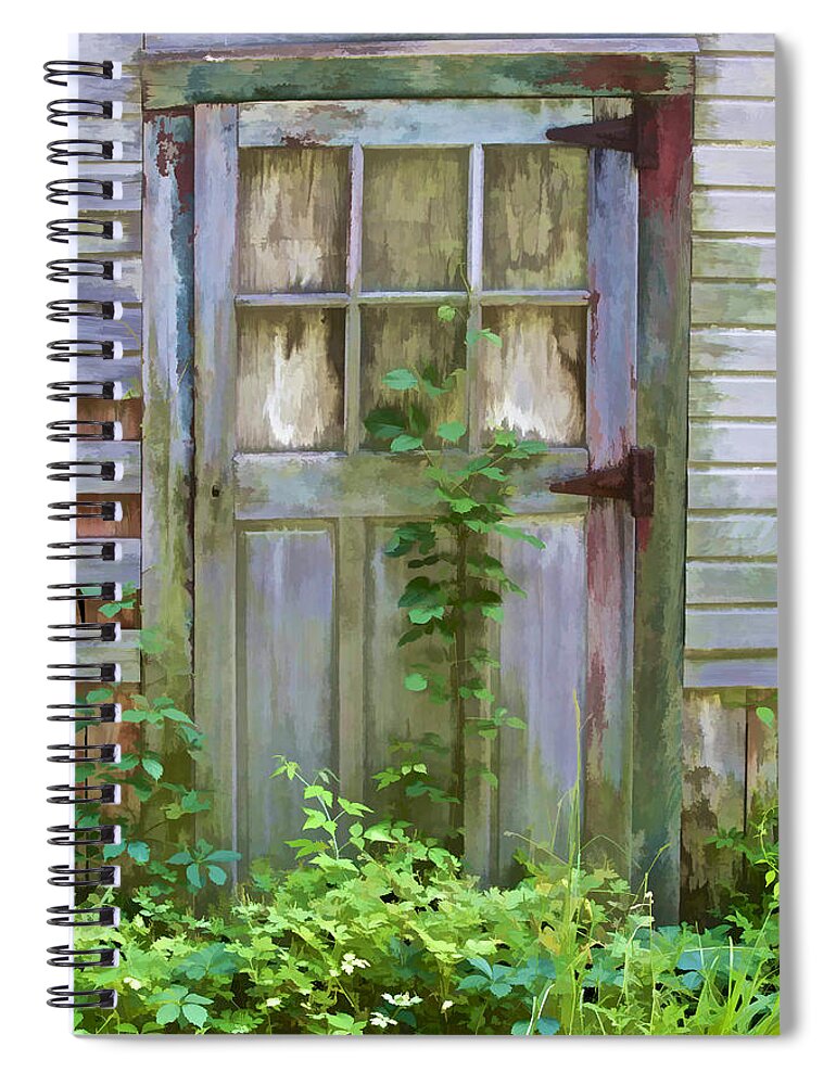 Abandon Spiral Notebook featuring the photograph Forgotten Door by David Letts