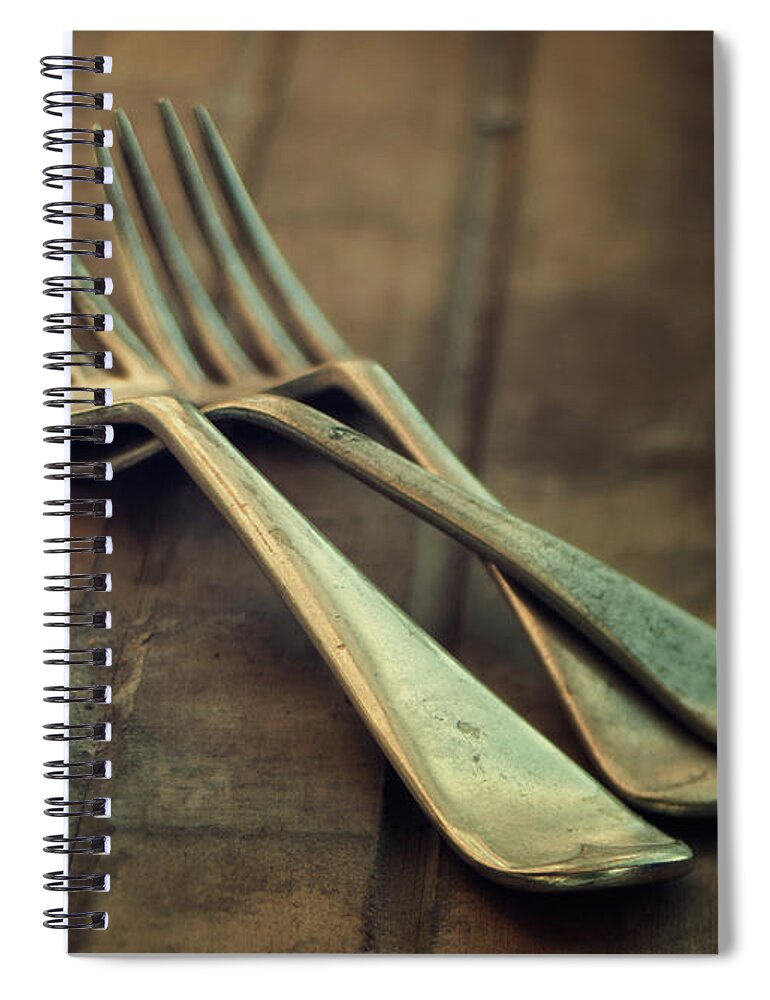 Spoon Spiral Notebook featuring the photograph Forks by Jill Ferry Photography