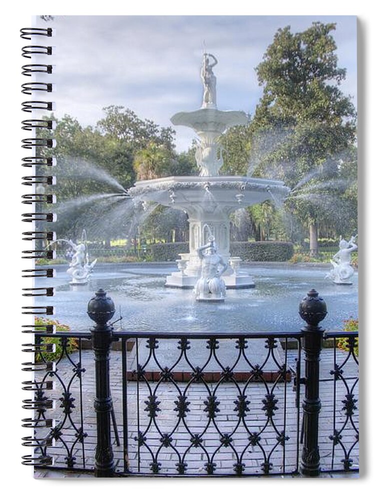 Fountain Spiral Notebook featuring the photograph Forsyth Park Fountain by Bradford Martin