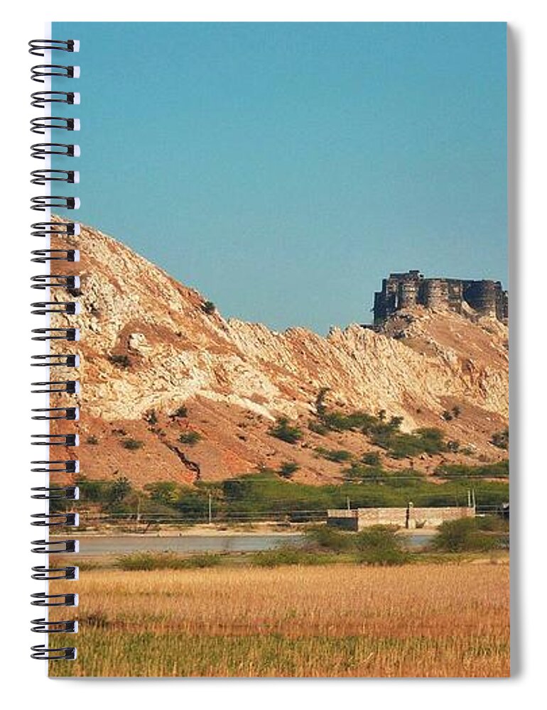Fort Spiral Notebook featuring the photograph Castle Fort on the Way to Jaipur - India by Kim Bemis