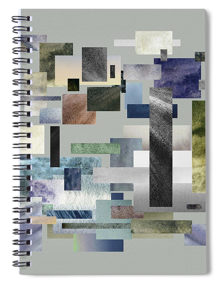 Gray Spiral Notebook featuring the painting Forty Nine Shades Of Gray I by Irina Sztukowski