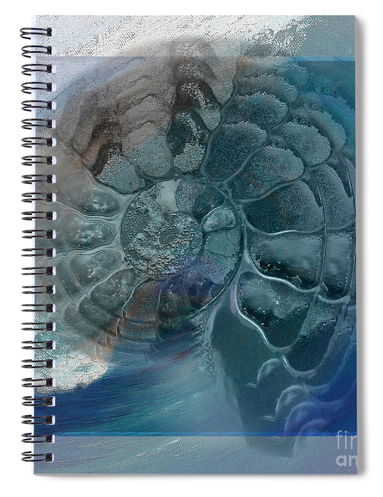 Fossil Spiral Notebook featuring the painting Fossil Ocean by Shelley Myers