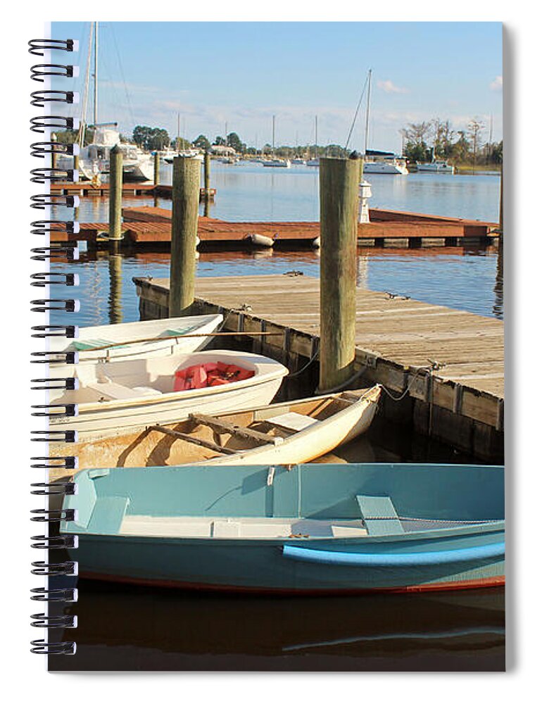 Boats Spiral Notebook featuring the photograph Four Boats by Cynthia Guinn