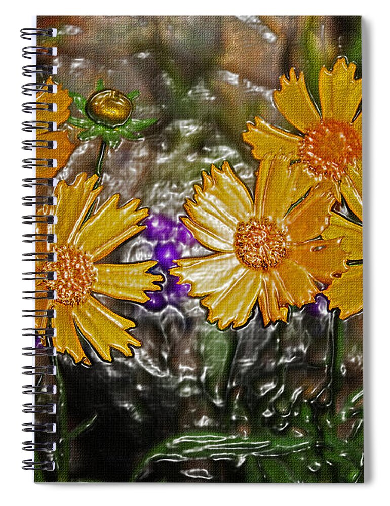 Five Flowers Spiral Notebook featuring the photograph Five Flowers by Tom Janca