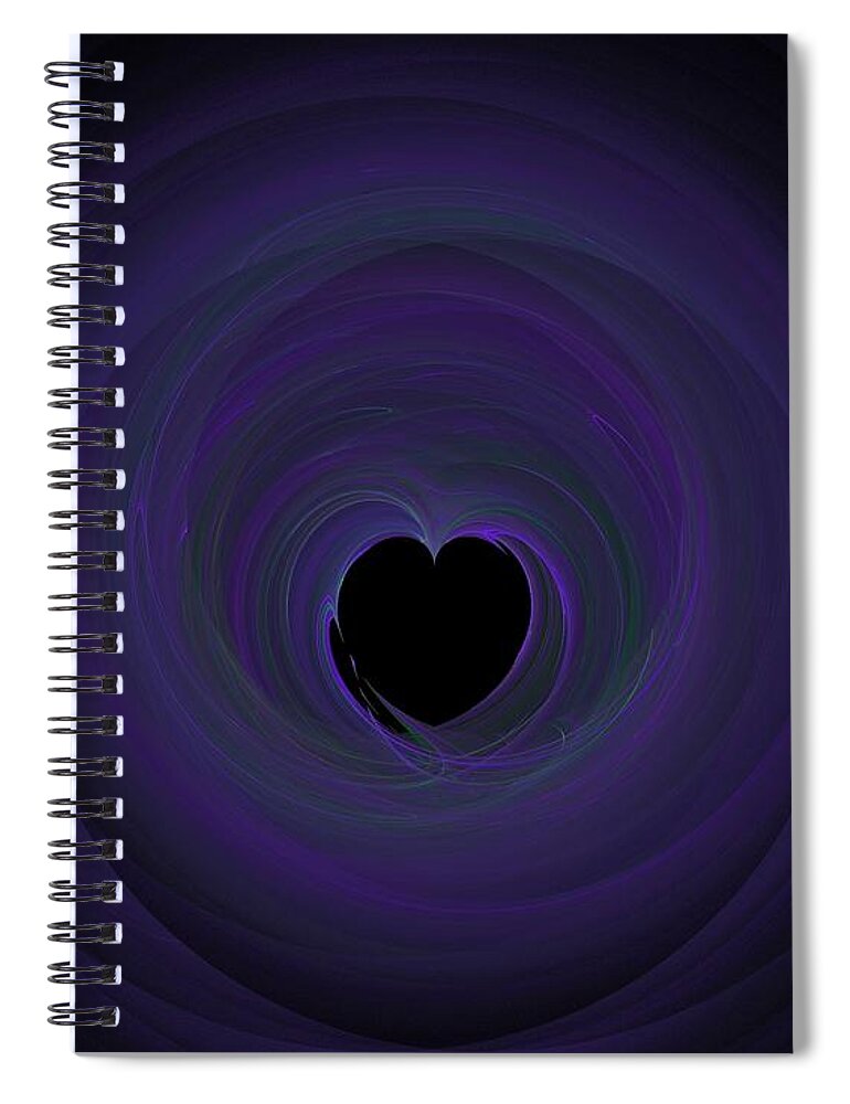 Background Spiral Notebook featuring the digital art Fractal Blue by Henrik Lehnerer