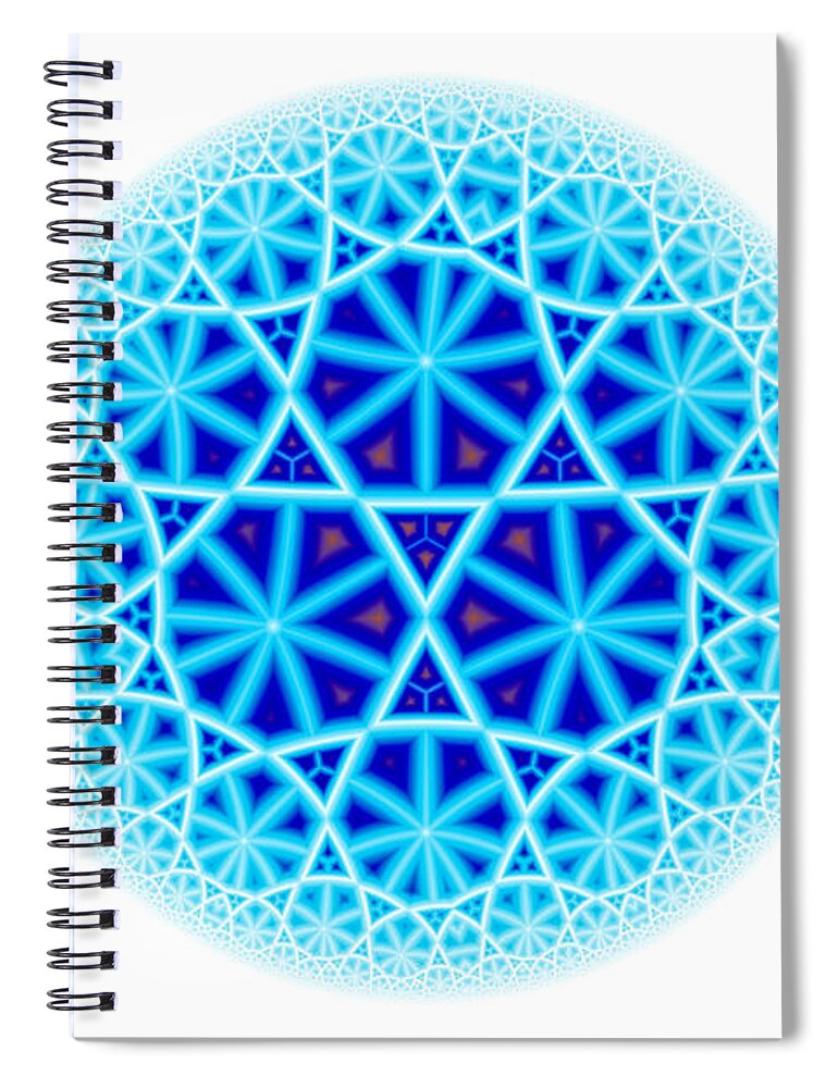 Mandala Spiral Notebook featuring the digital art Fractal Escheresque Winter Mandala 4 by Hakon Soreide