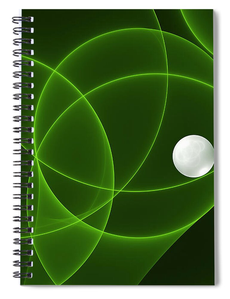 Fractal Spiral Notebook featuring the digital art Fractal The Lonesome Pearl by Gabiw Art