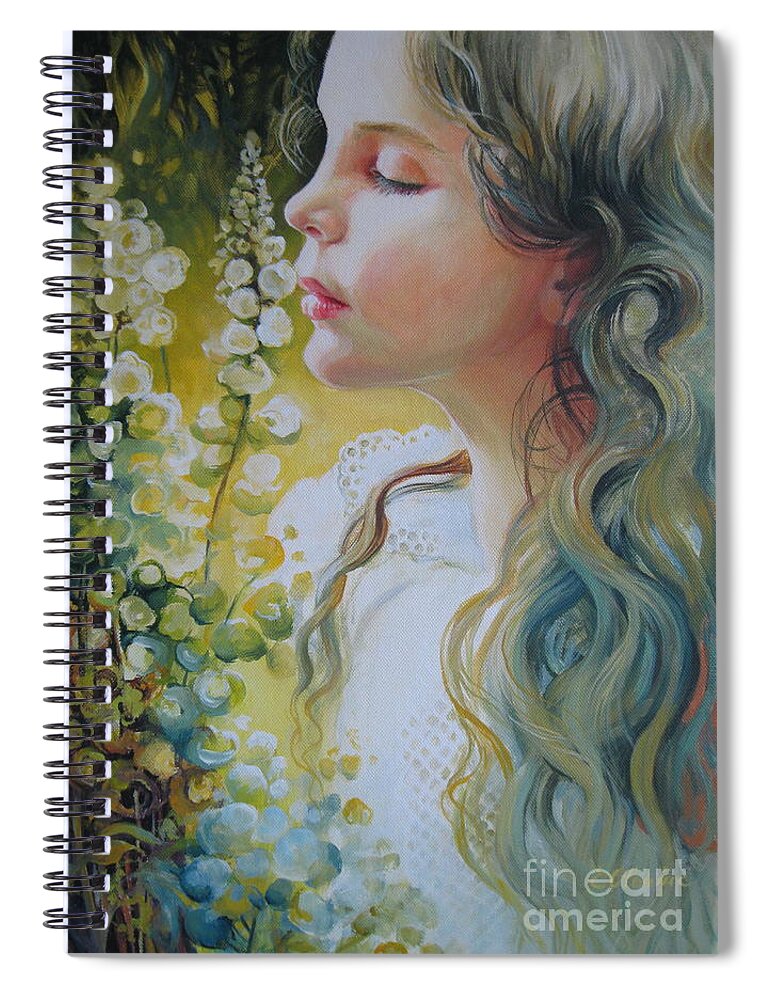 Portrait Spiral Notebook featuring the painting Fragrances by Elena Oleniuc