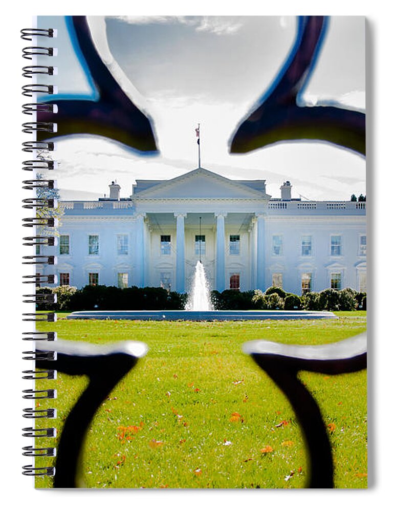 Congress Spiral Notebook featuring the photograph Framed Whitehouse by Greg Fortier