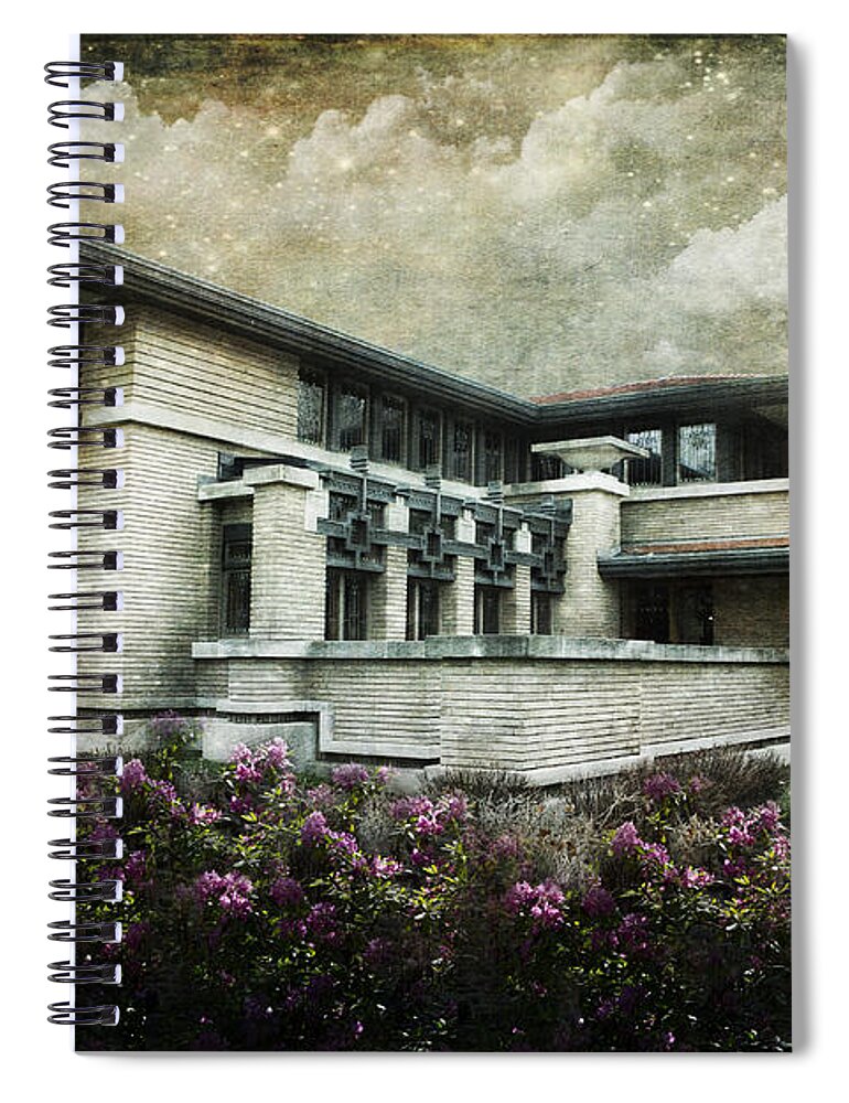 Evie Spiral Notebook featuring the photograph Frank Lloyd Wright 1909 by Evie Carrier