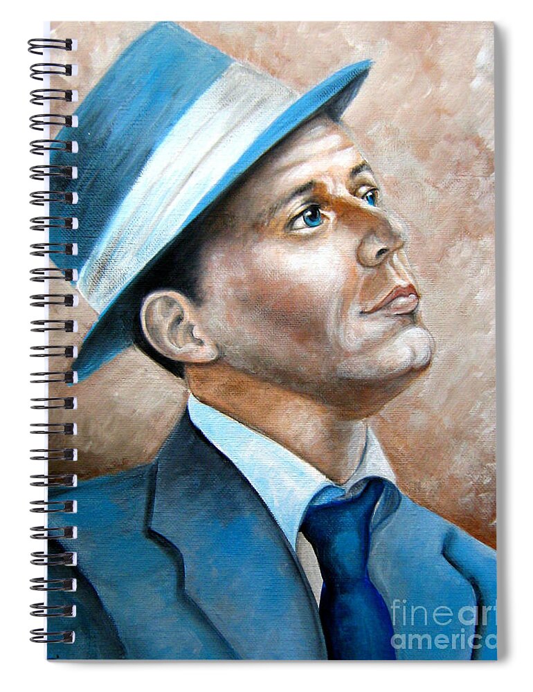 Frank Spiral Notebook featuring the painting Frank Sinatra Ol Blue Eyes by Bella Apollonia