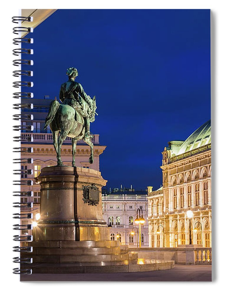 Horse Spiral Notebook featuring the photograph Franz Joseph First Statue, Albertina by Peter Adams